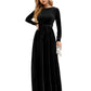 Graceful black velvet dress for special occasions
