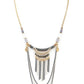 Beads and layer chains necklace in gray featuring delicate beadwork and cascading chains for a sophisticated touch.