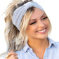 Gray Corduroy Knotted Headwrap