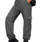 Gray buttoned cargo pants with a high waist and casual fit.
