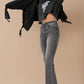 Gray Insane Gene High Rise Cropped Bootcut Jeans | Boutique Clothing