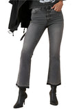 Gray Insane Gene High Rise Cropped Bootcut Jeans | Boutique Clothing