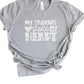 Gray "My Students Stole My Heart" graphic tee, front view