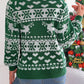 Back view of the green reindeer snowflake sweater, showcasing its cozy and festive design.

