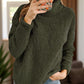 green sherpa fleece pullover with a high neck and cozy fit
