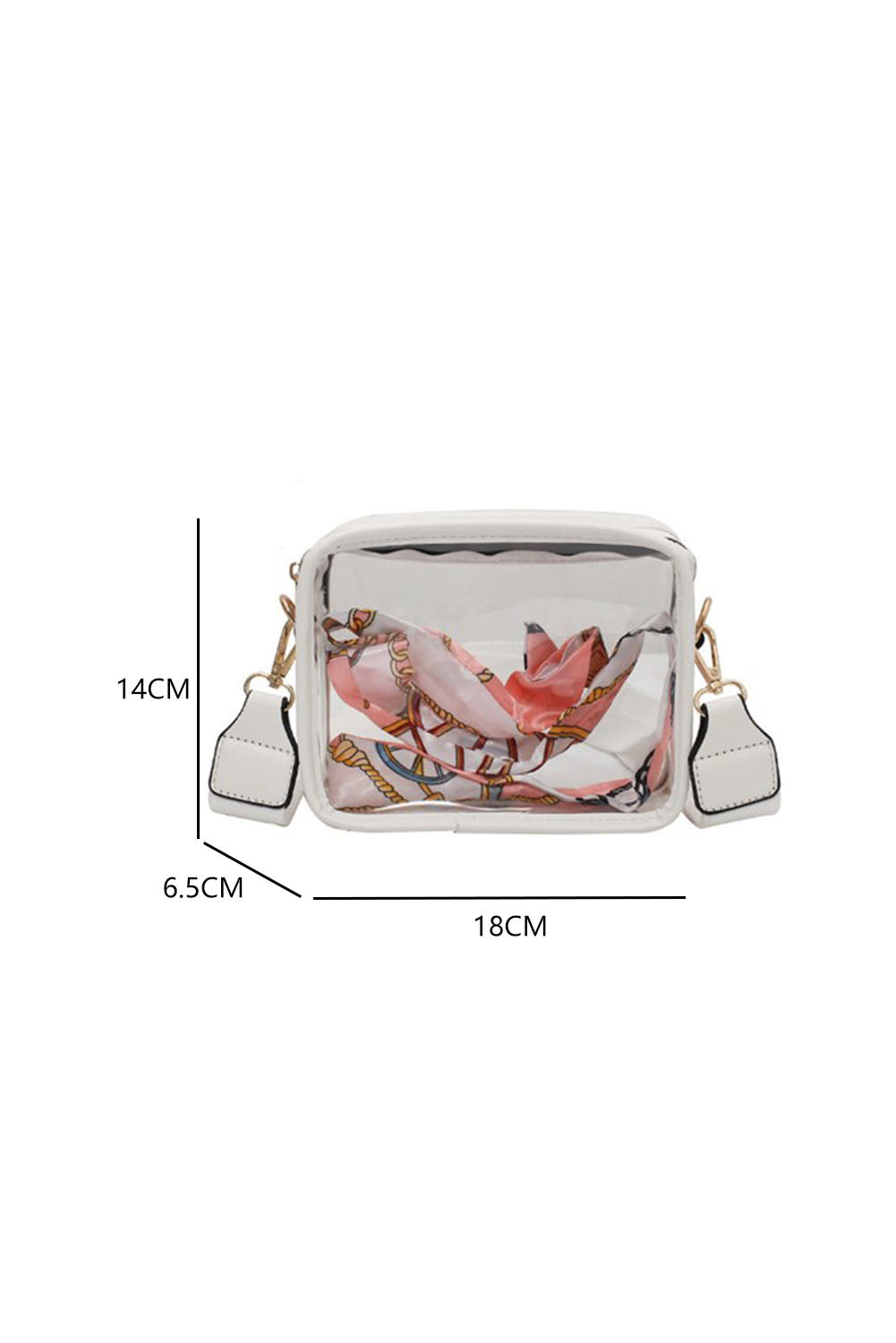 White Trimmed Clear Crossbody Event Approved Bag