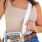 White Trimmed Clear Crossbody Event Approved Bag