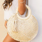 Woven Straw Tote Bag with Round Handles - Whimsical Appalachian Boutique