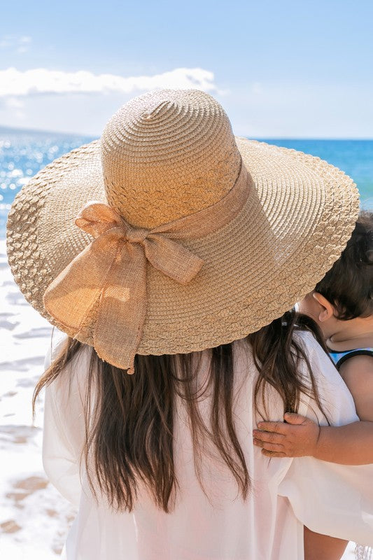 Scallop Edge Bow Accent Sunhat - Whimsical Appalachian Boutique