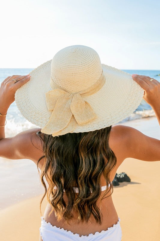 Scallop Edge Bow Accent Sunhat - Whimsical Appalachian Boutique