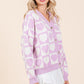 Stylish lilac heart-patterned sweater for women’s casual outfits
