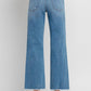 Women's trendy wide-leg jeans with high-rise waist.
