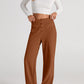 Caramel high waist wide leg pants with pockets
