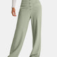 Gum leaf high waist wide leg pants with pockets
