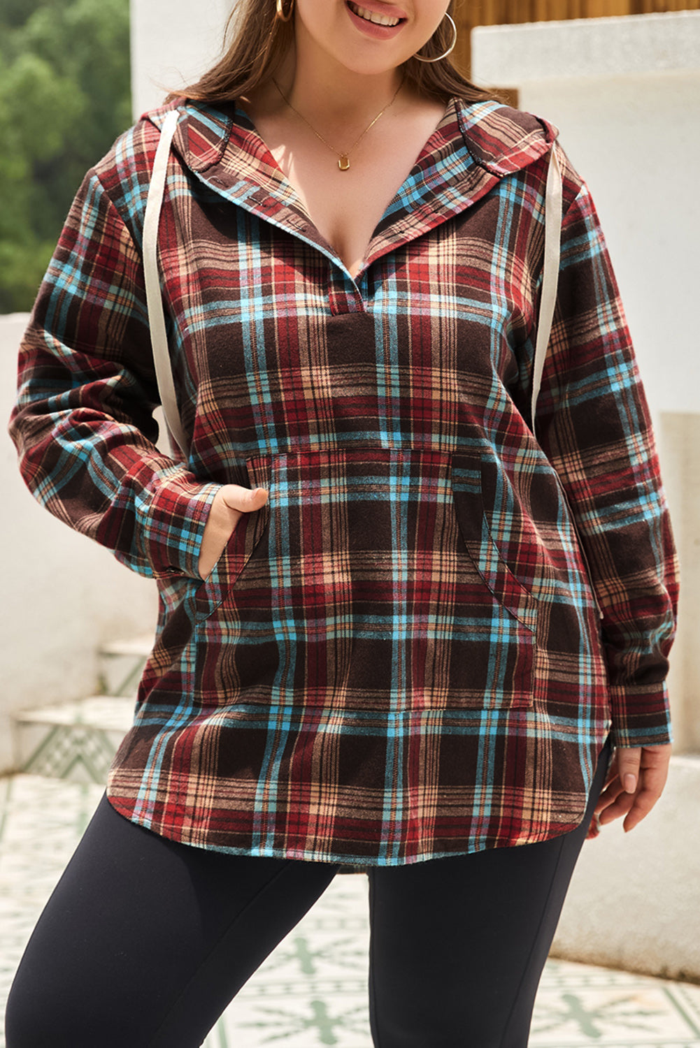 plaid pullover hoodie	