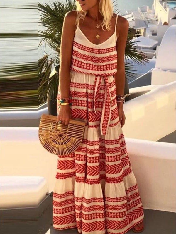 Stylish boho chic dress with unique tribal patterns, ideal for free-spirited women.
