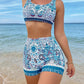 Bohemian style paisley print bikini set for women