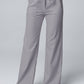 Elegant gray wide leg linen pants with adjustable drawstring