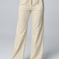 Warm beige wide leg linen pants for versatile styling