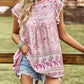 Southern style pink floral boho top perfect for summer gatherings.