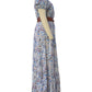 Bohemian inspired off-shoulder dress with a beautiful paisley pattern and flowy silhouette.