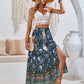 Lightweight maxi boho skirt in vibrant floral design.