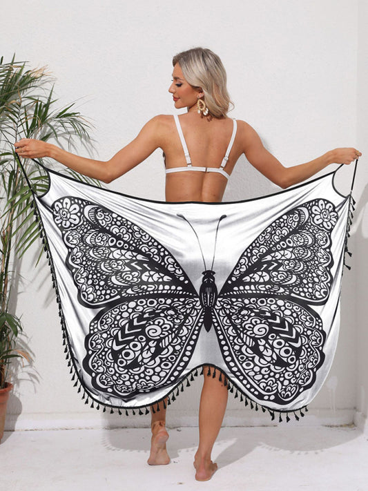 Lightweight and breathable butterfly wrap fluttering in the breeze.