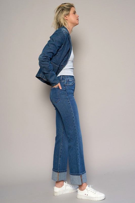 Insane Gene High Rise Cuffed Crop Bootcut Jeans | Boutique Denim | Whimsical Clothing