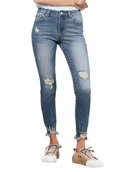 Insane Gene | High Stretch Mid Rise Skinny Jeans | Whimsical Clothing