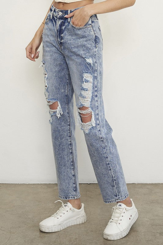 Insane Gene | Light Wash Slim Boyfriend Jeans | Appalachian Fashion