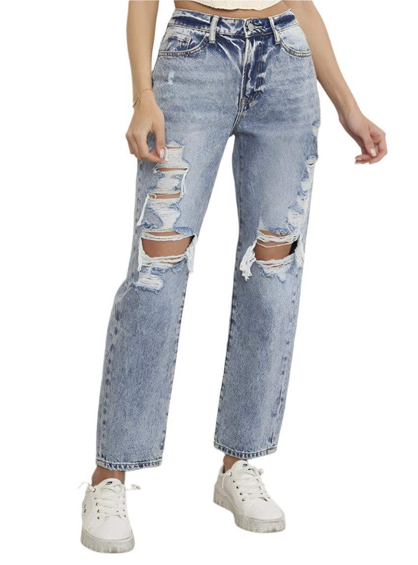 Insane Gene | Light Wash Slim Boyfriend Jeans | Appalachian Fashion