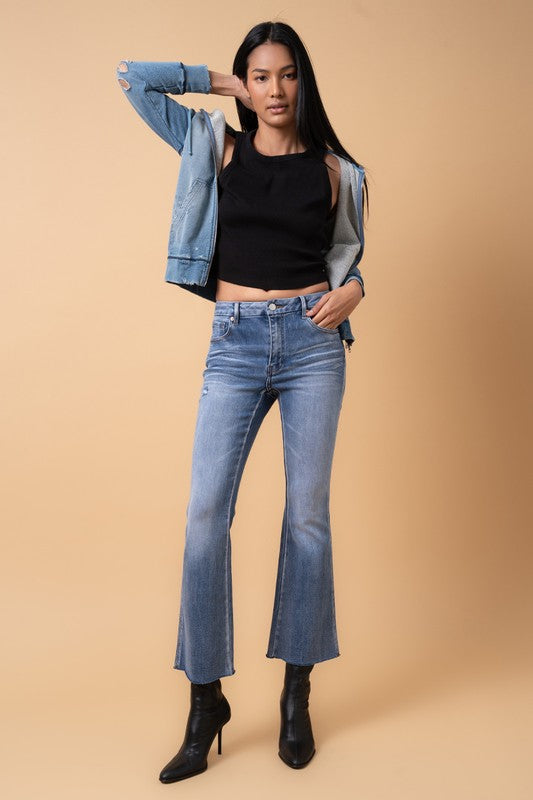 Insane Gene | Mid Rise Cropped Flare Jeans | Boutique Denim | Appalachian Fashion