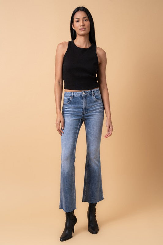 Insane Gene | Mid Rise Cropped Flare Jeans | Boutique Denim | Appalachian Fashion