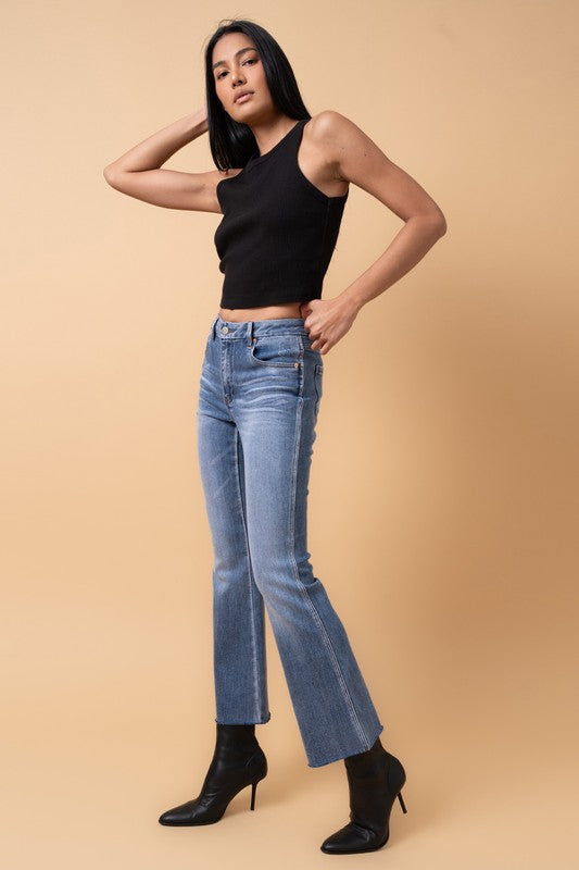 Insane Gene | Mid Rise Cropped Flare Jeans | Boutique Denim | Appalachian Fashion