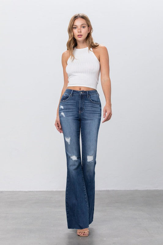 Insane Gene Mid Rise Dark Wash Flare Jeans | Women's Boutique Denim