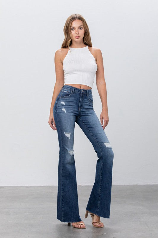 Insane Gene Mid Rise Dark Wash Flare Jeans | Women's Boutique Denim