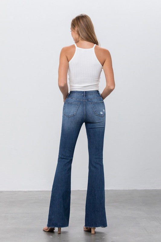 Insane Gene Mid Rise Dark Wash Flare Jeans | Women's Boutique Denim