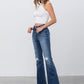 Insane Gene Mid Rise Dark Wash Flare Jeans | Women's Boutique Denim