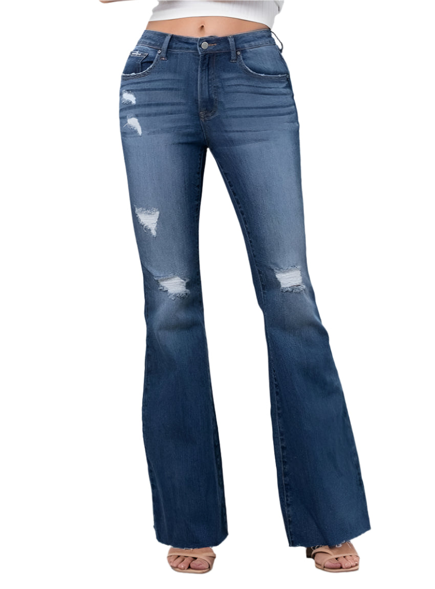 Insane Gene Mid Rise Dark Wash Flare Jeans | Women's Boutique Denim