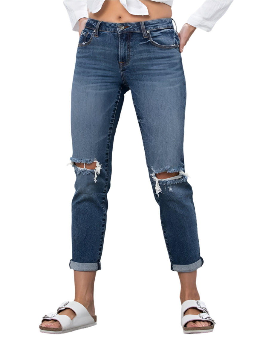 Insane Gene | Mid Rise Slim Boyfriend Jeans | Whimsical Clothing