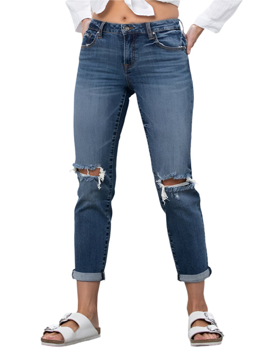 Insane Gene | Mid Rise Slim Boyfriend Jeans | Whimsical Clothing