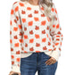 Front view of the ivory fall leaf print sweater, perfect for adding seasonal charm to your wardrobe.

