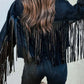 Black Fringe Denim Jacket