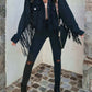 Black Fringe Denim Jacket