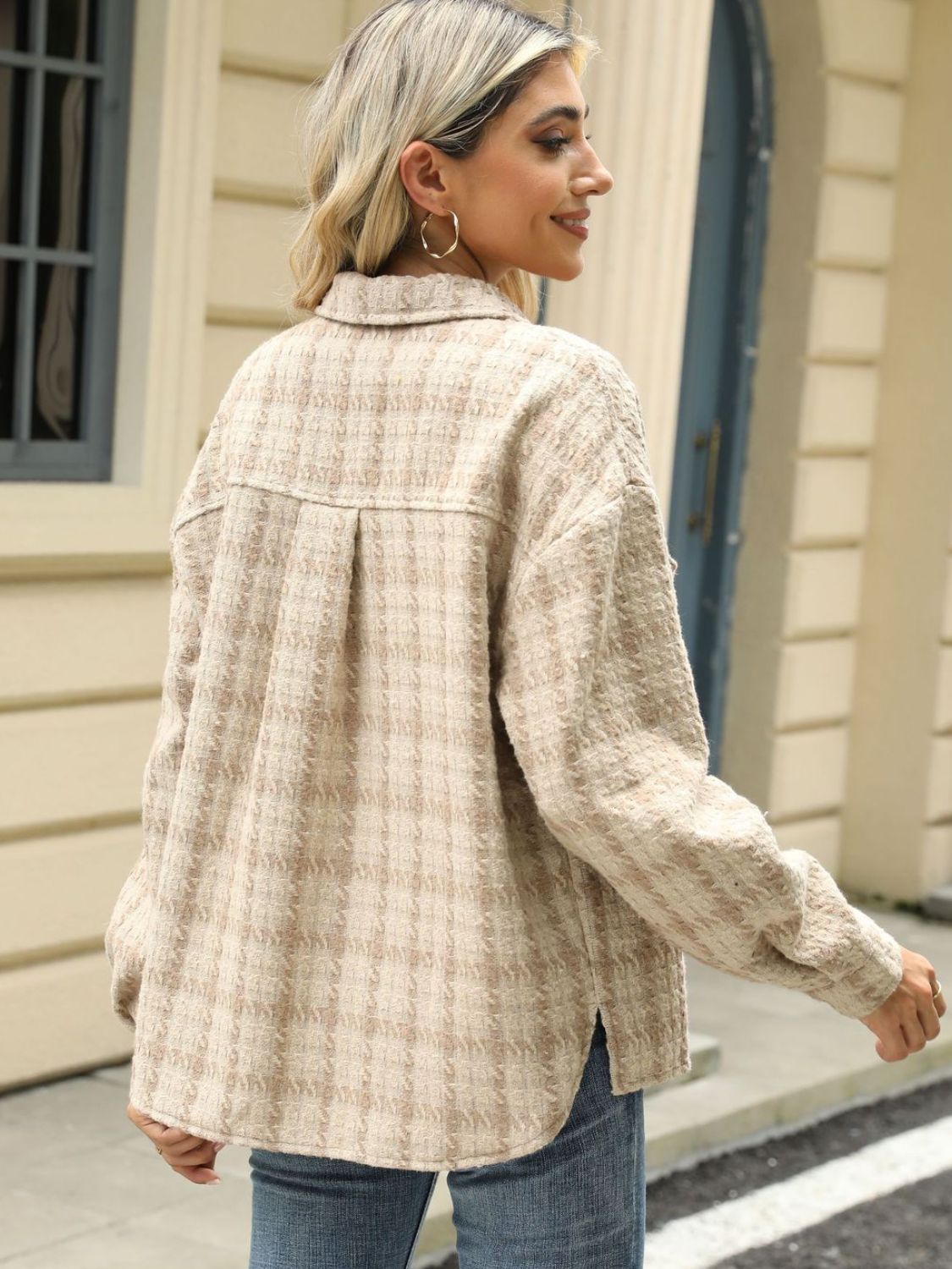 Plaid Shacket in Pink, Blue, Purple, Beige & White