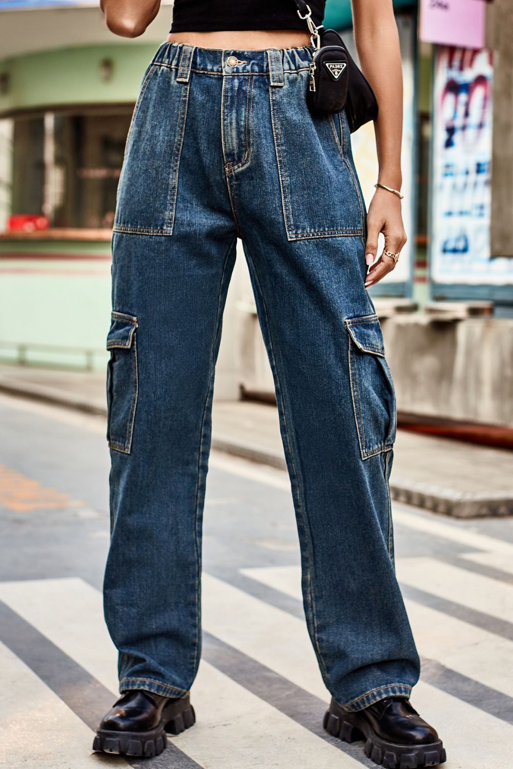 BAEFUL Long Straight Leg Cargo Jeans