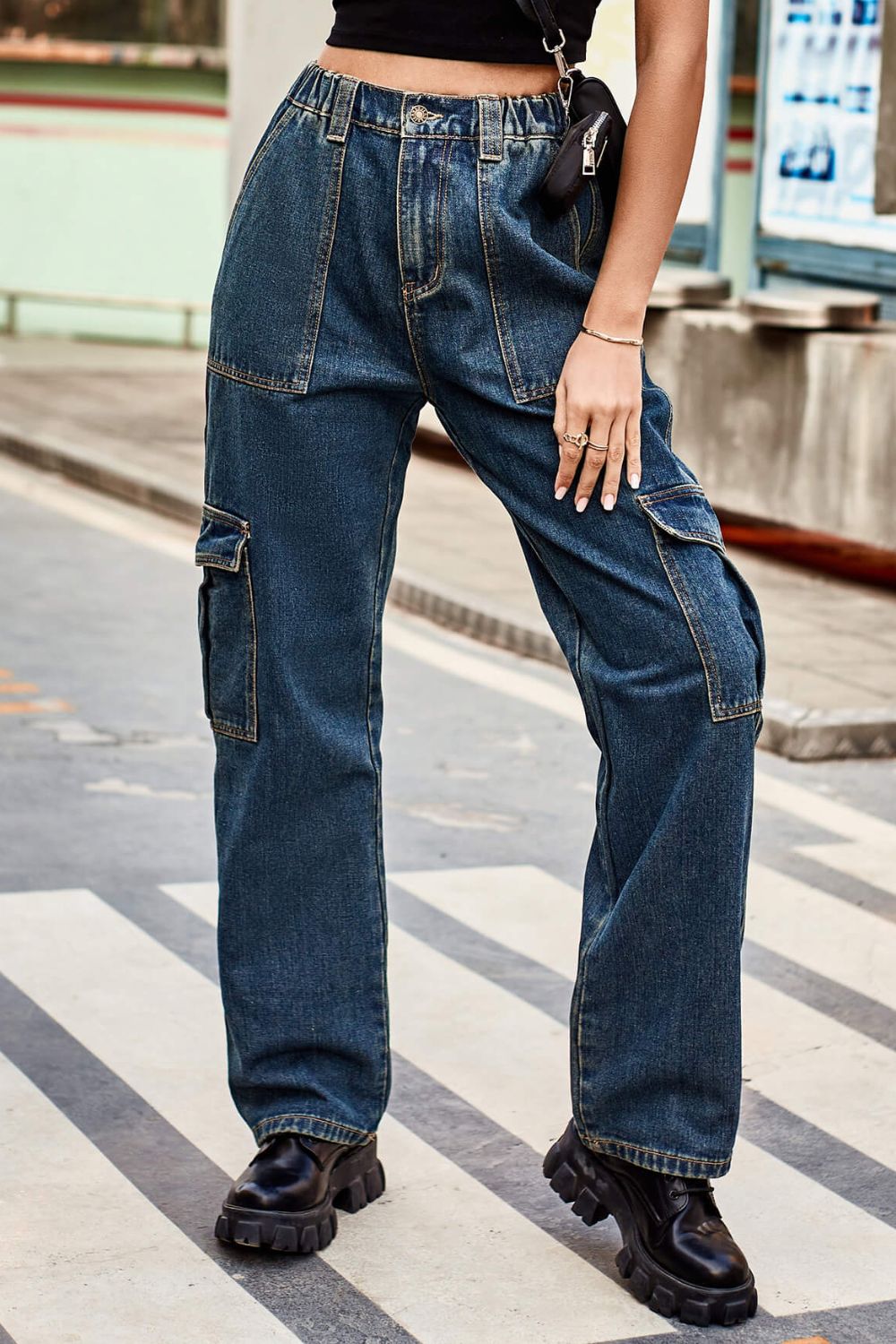 BAEFUL Long Straight Leg Cargo Jeans