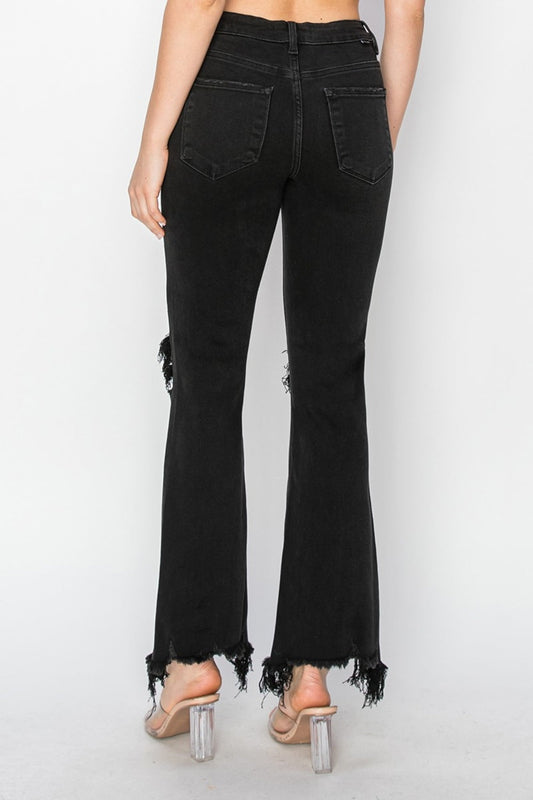 RISEN Distressed Raw Hem Jeans with Pockets - Whimsical Appalachian Boutique