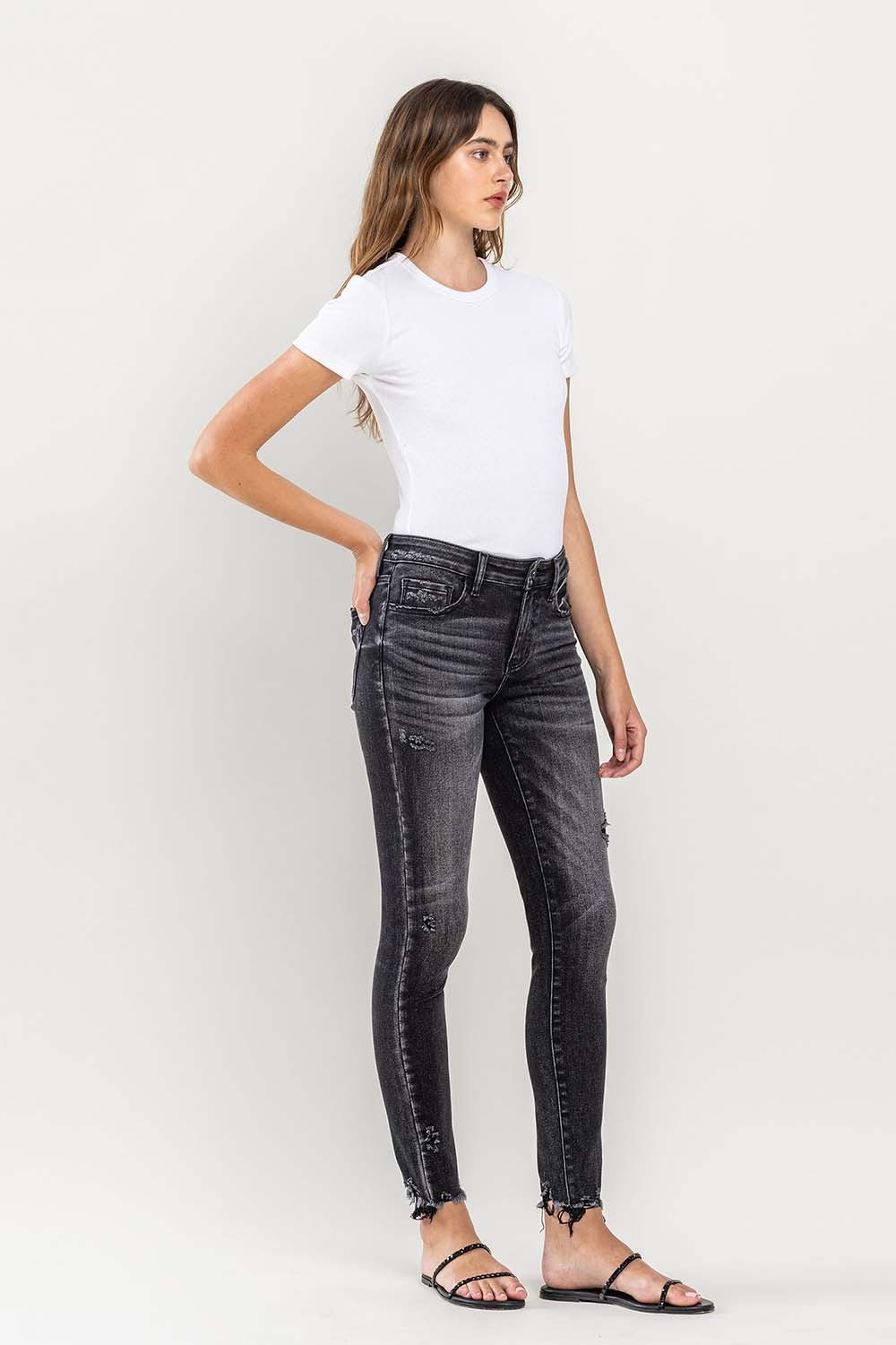 Lovervet Raw Hem Cropped Skinny Jeans - Whimsical Appalachian Boutique