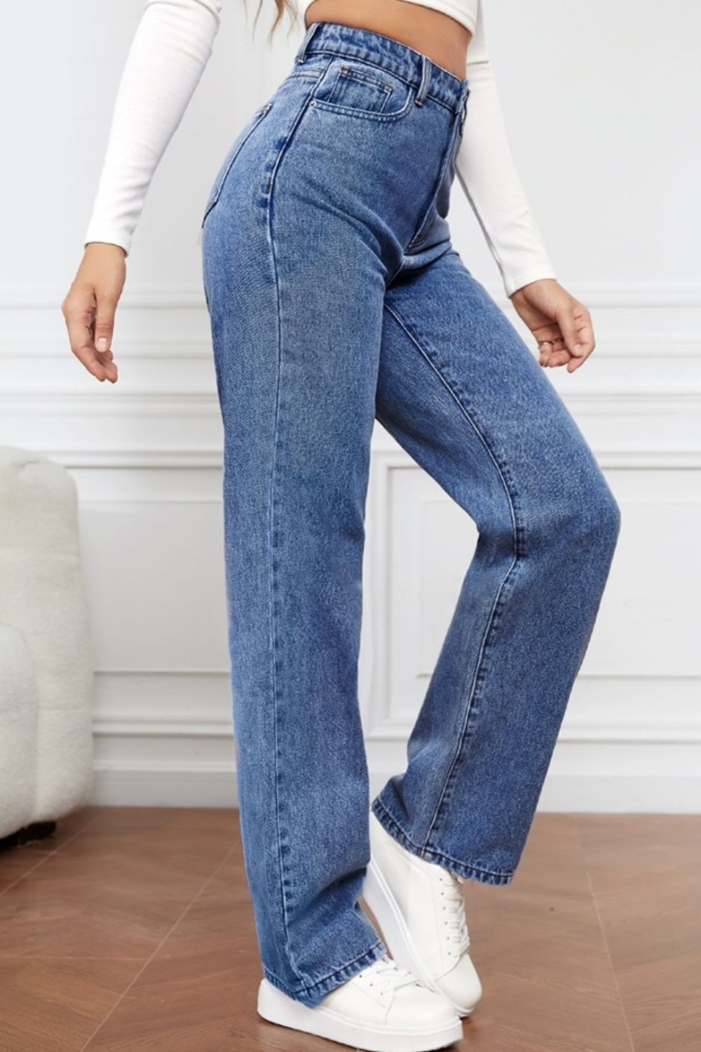 High Waisted Straight Leg Denim Jeans - Whimsical Appalachian Boutique